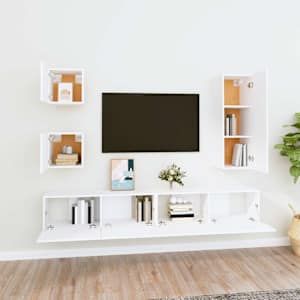 5dílný set TV skříněk bílý kompozitní dřevo - obrázek 3