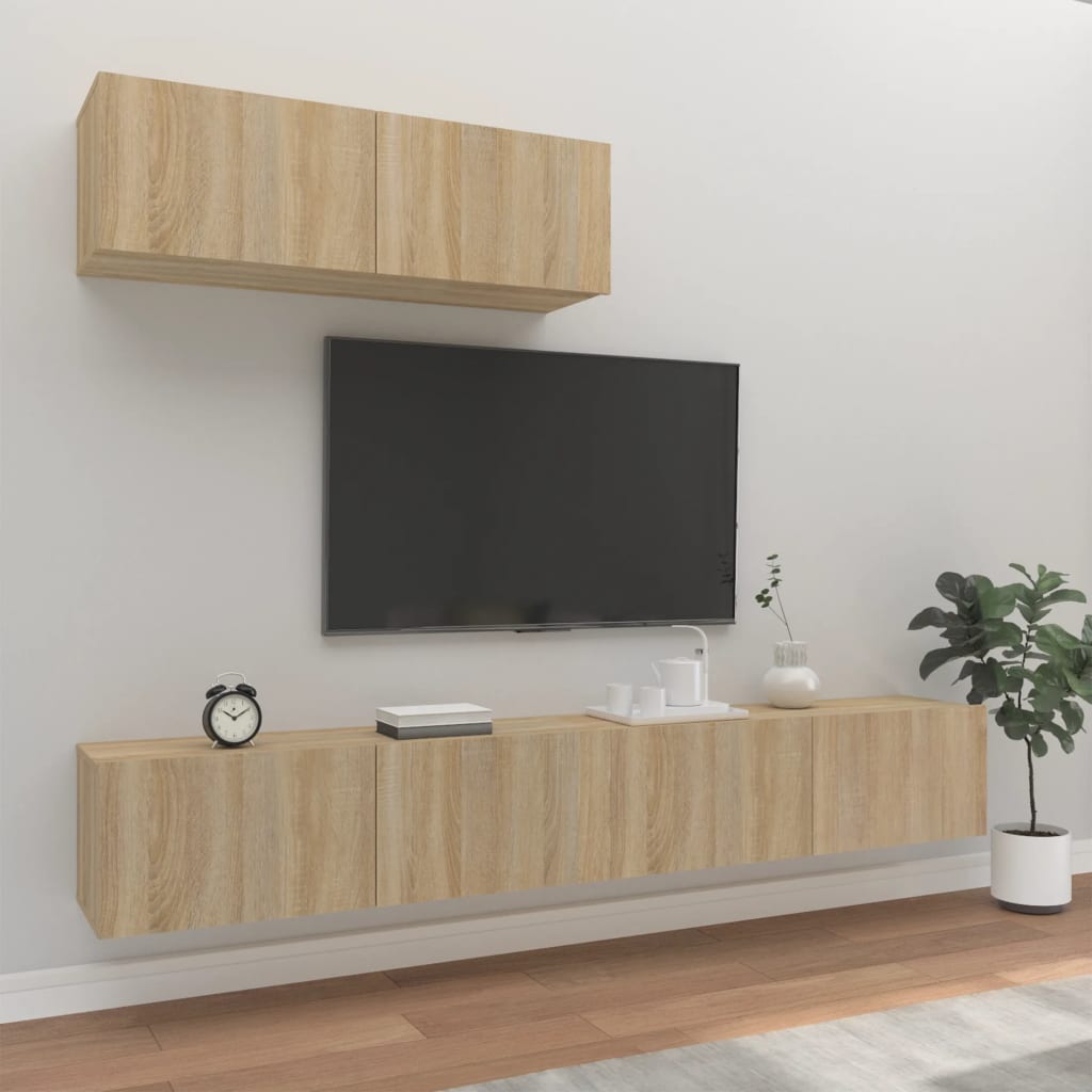 3-tlg. TV-Schrank-Set Sonoma-Eiche Holzwerkstoff kaufen