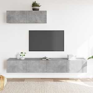 3dílný set TV skříněk betonově šedý kompozitní dřevo - obrázek 1