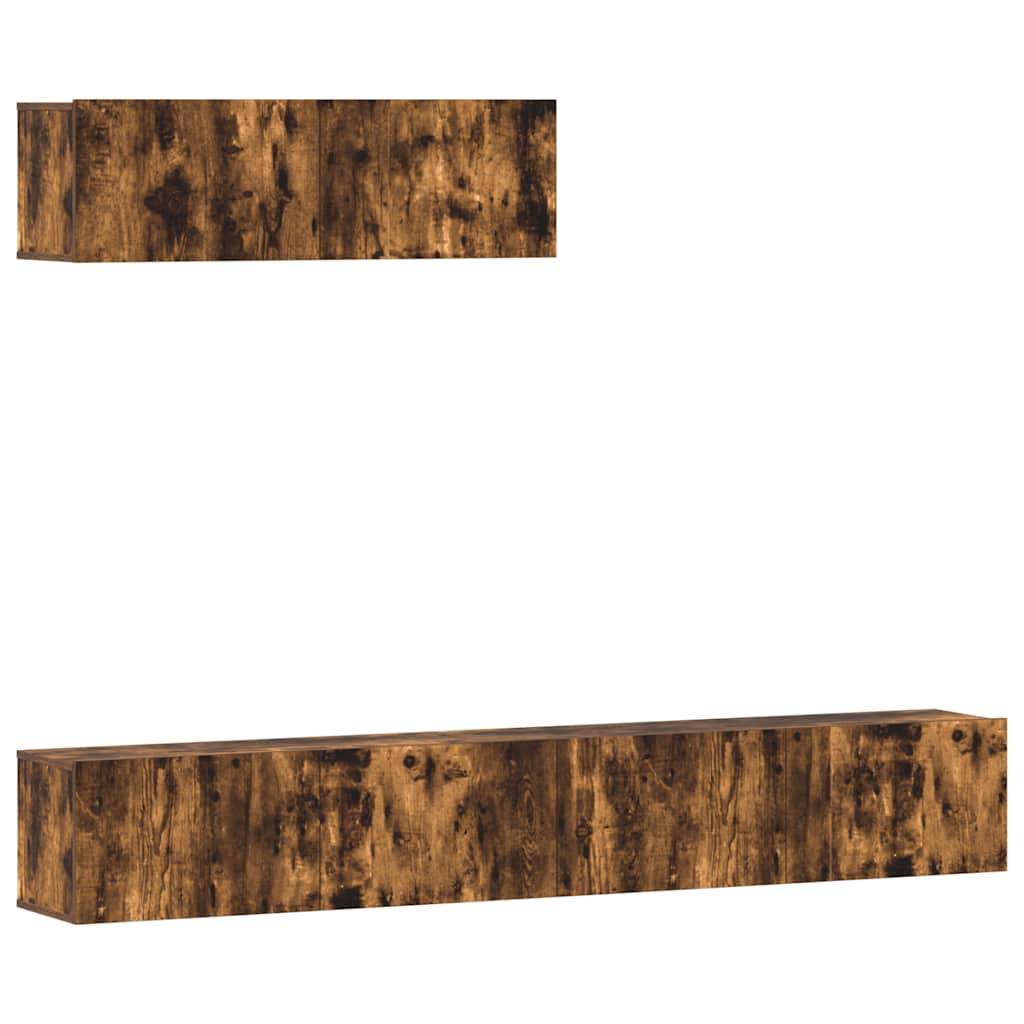 vidaXL 3dílný set TV skříněk kouřový dub kompozitní dřevo