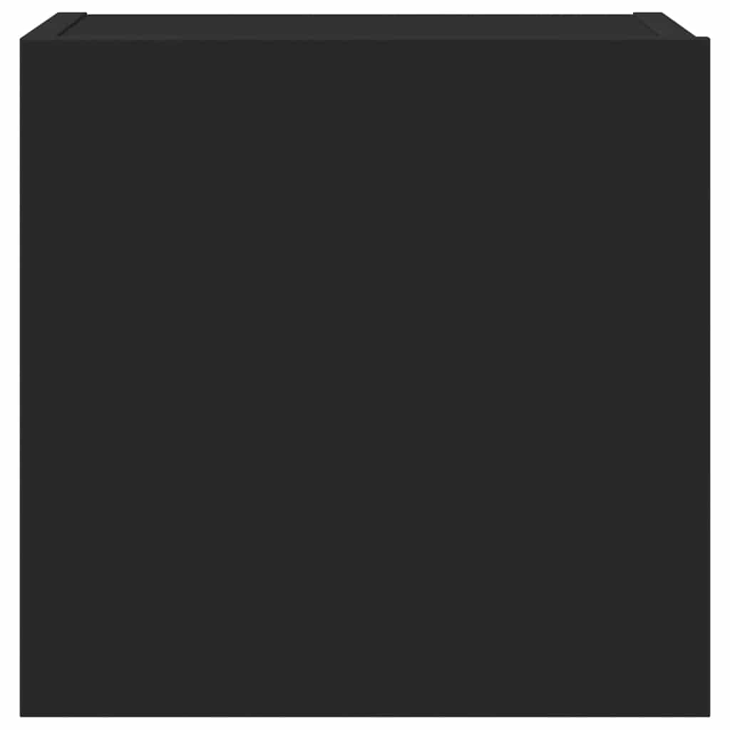 Set dulap TV, 7 piese, negru, lemn prelucrat