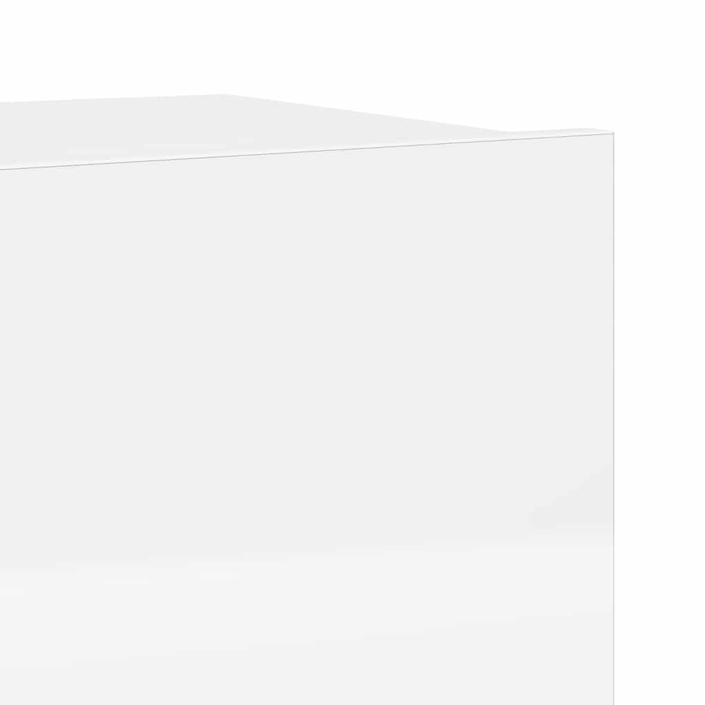 Set dulapuri TV, 7 piese, alb extralucios, lemn prelucrat