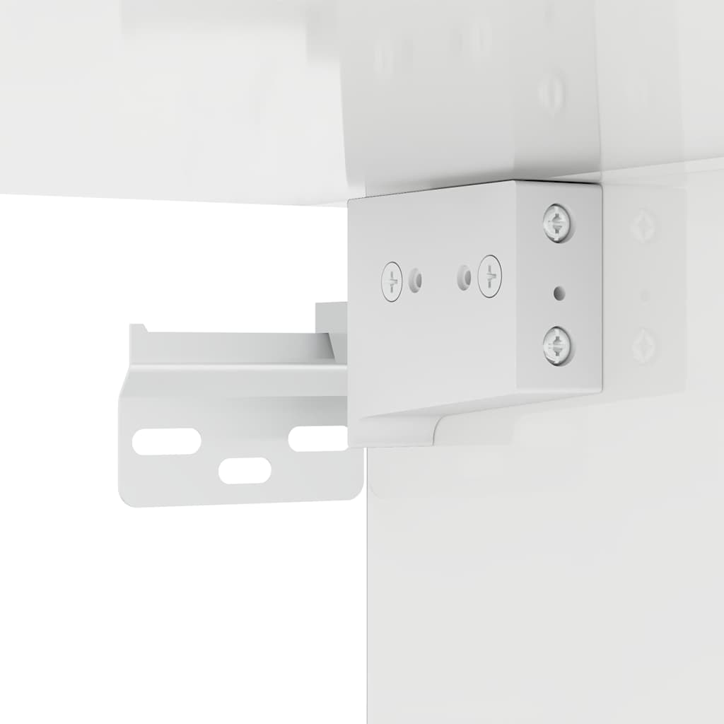 Set dulapuri TV, 7 piese, alb extralucios, lemn prelucrat