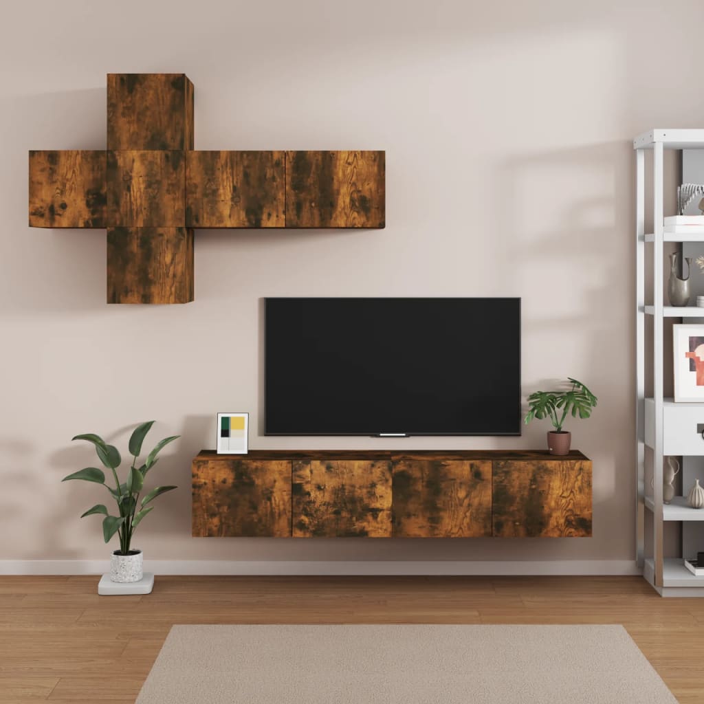 Porta TV Skandy in Vetro Trasparente Ripiano e Top finitura Rovere, 12