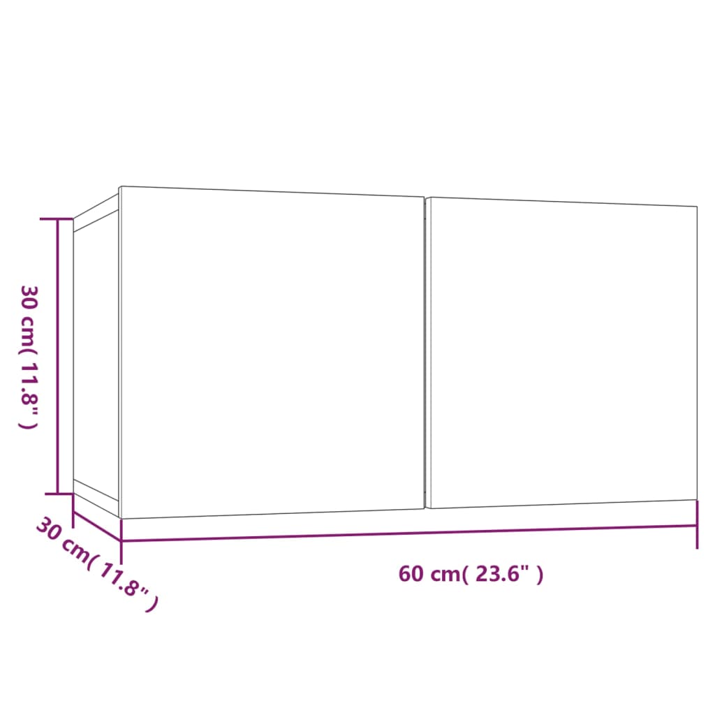 Zestaw szafek TV - biały połysk - 4 szt. - 60x30x30cm i 80x30x30cm