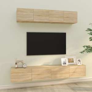 4dílný set TV skříněk dub sonoma kompozitní dřevo - obrázek 1