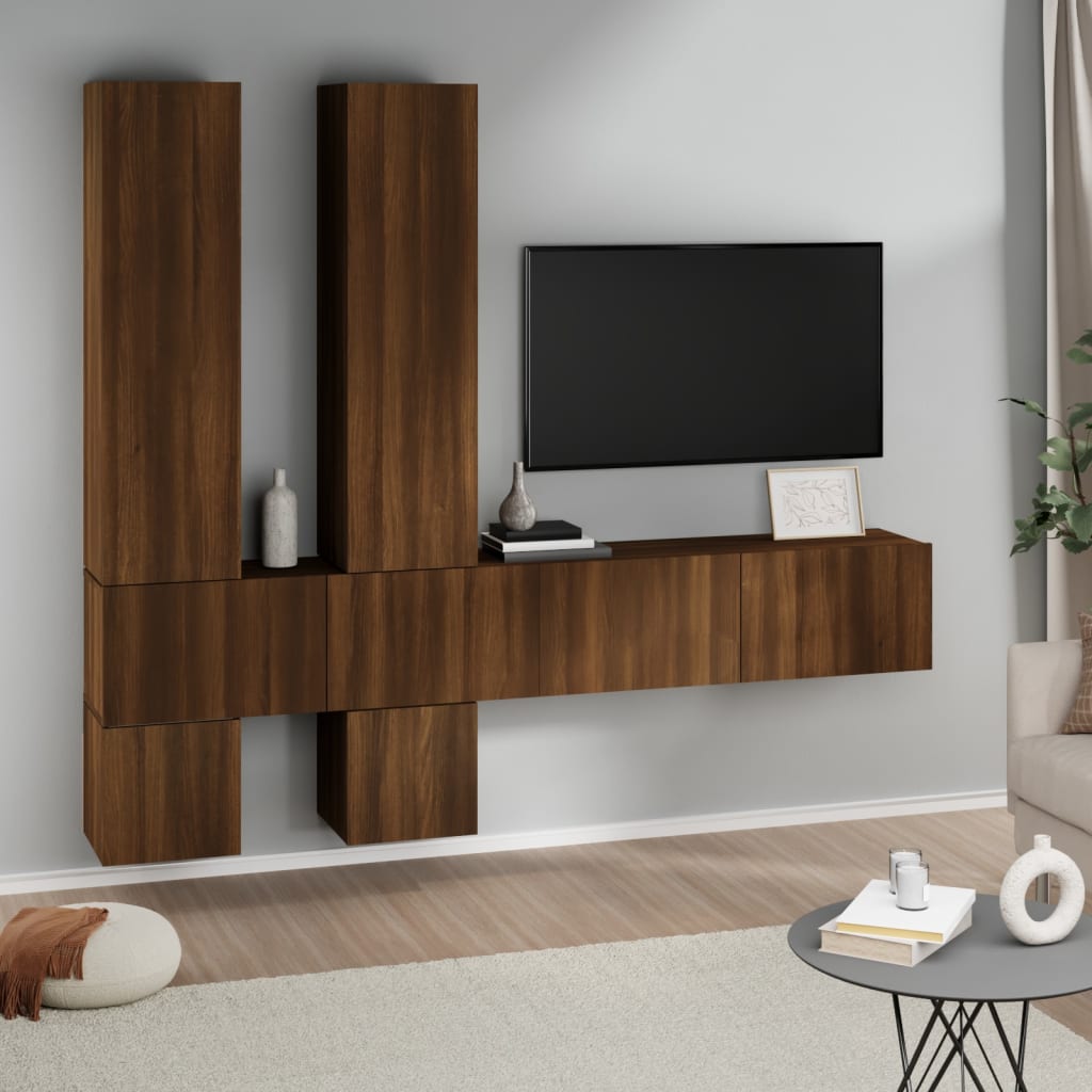 Nástěnná TV skříňka hnědý dub kompozitní dřevo