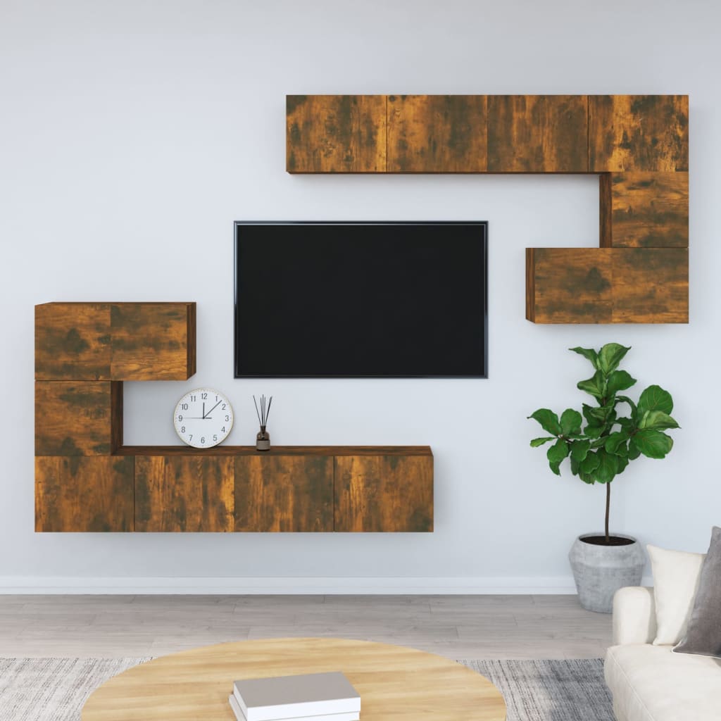 vidaXL Nástěnná TV skříňka kouřový dub kompozitní dřevo