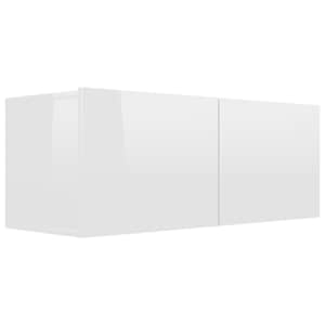 vidaXL TV spintelių komplektas, 6 dalių, baltas, mediena, blizgus