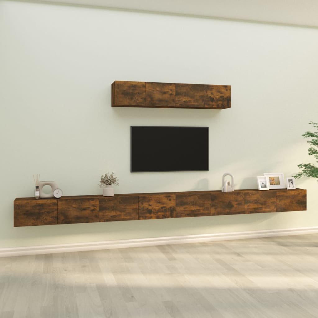 vida XL 6-tlg. TV-Schrank-Set Räuchereiche Holzwerkstoff