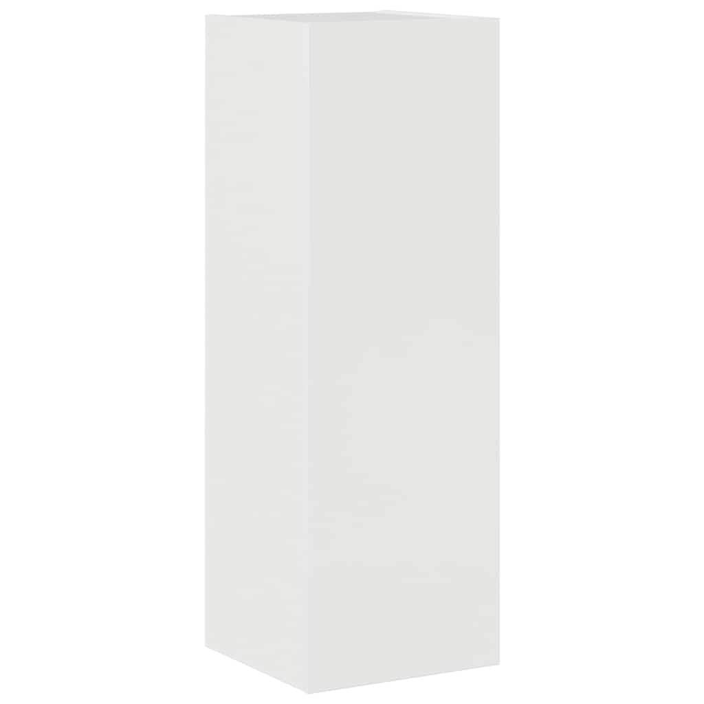 Set dulap TV, 4 piese, alb extralucios, lemn prelucrat