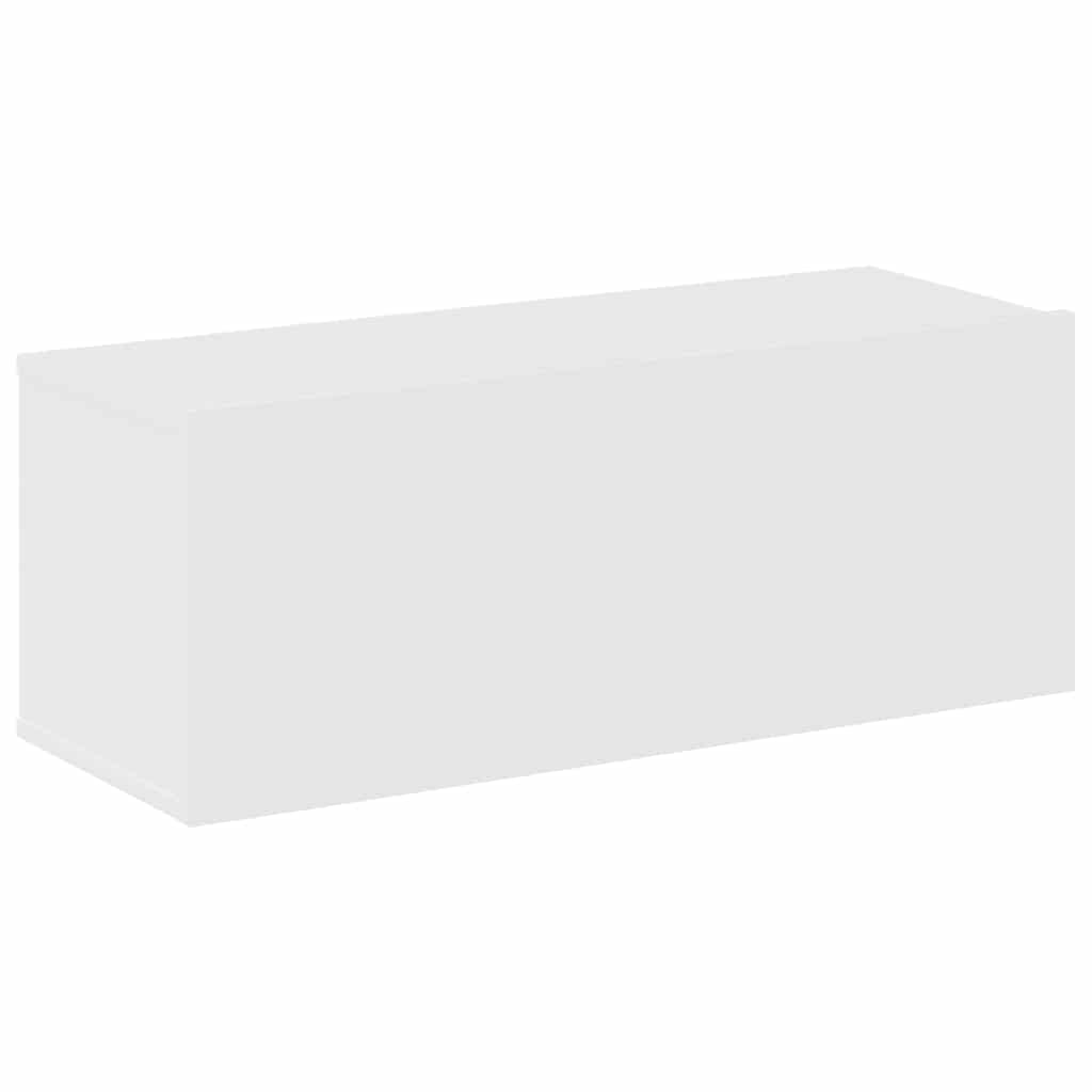 Set dulap TV, 4 piese, alb extralucios, lemn prelucrat