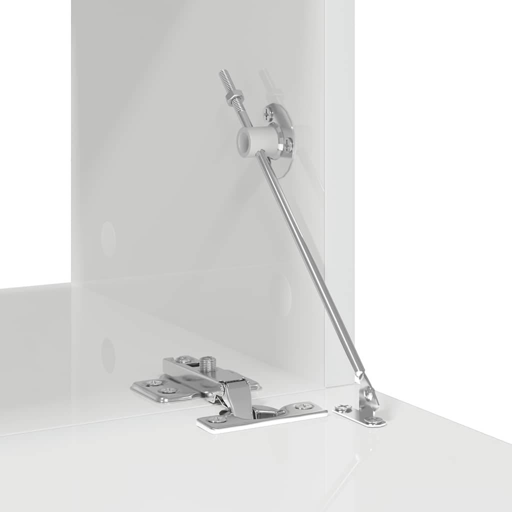 Set dulap TV, 4 piese, alb extralucios, lemn prelucrat