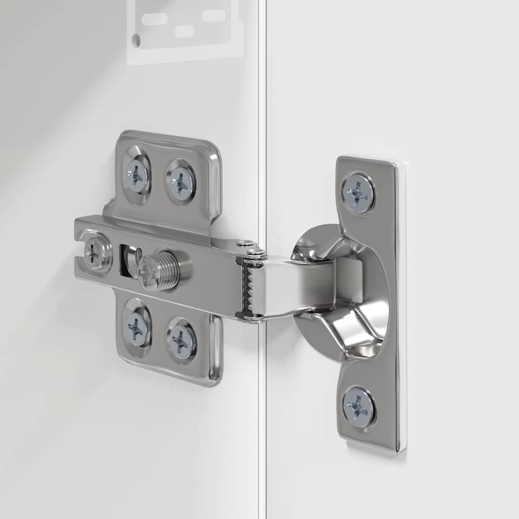 Set dulap TV, 4 piese, alb extralucios, lemn prelucrat