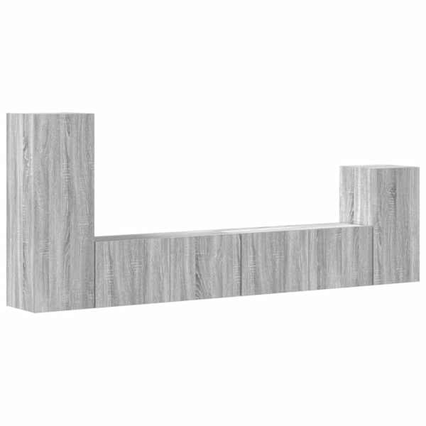 vidaXL 4-osaline telerikappide komplekt, hall Sonoma tamm, tehispuit