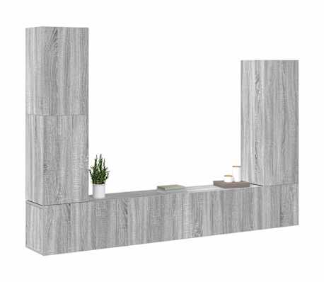 vidaXL Ensemble de meubles TV 4 pcs Sonoma gris Bois d'ingénierie