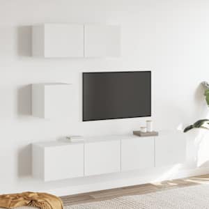 4dílný set TV skříněk bílý kompozitní dřevo