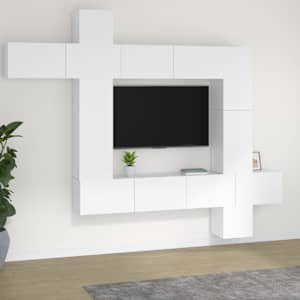 9dílný set TV skříněk bílý kompozitní dřevo - obrázek 1