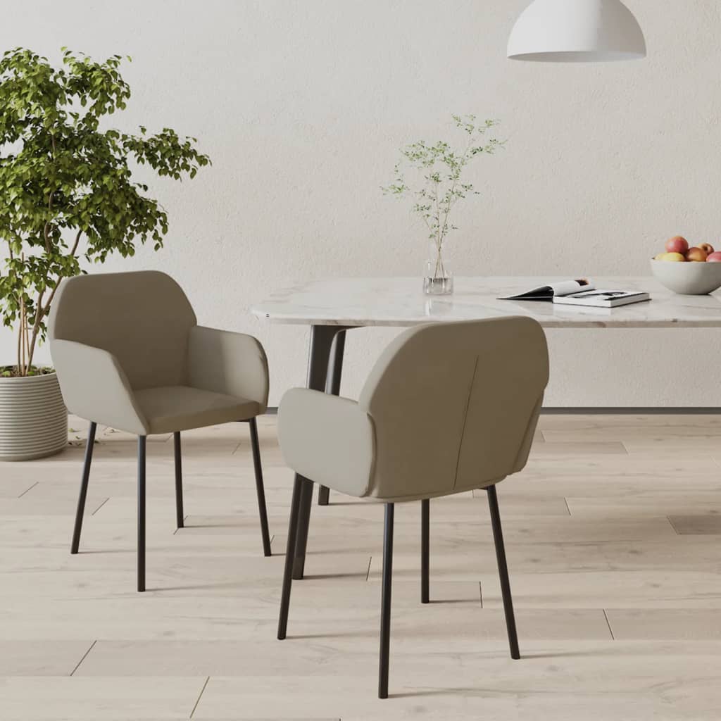 Juego de 2 sillas de comedor o cocina DALLAS estructura madera color blanco  asiento tapizado color gris