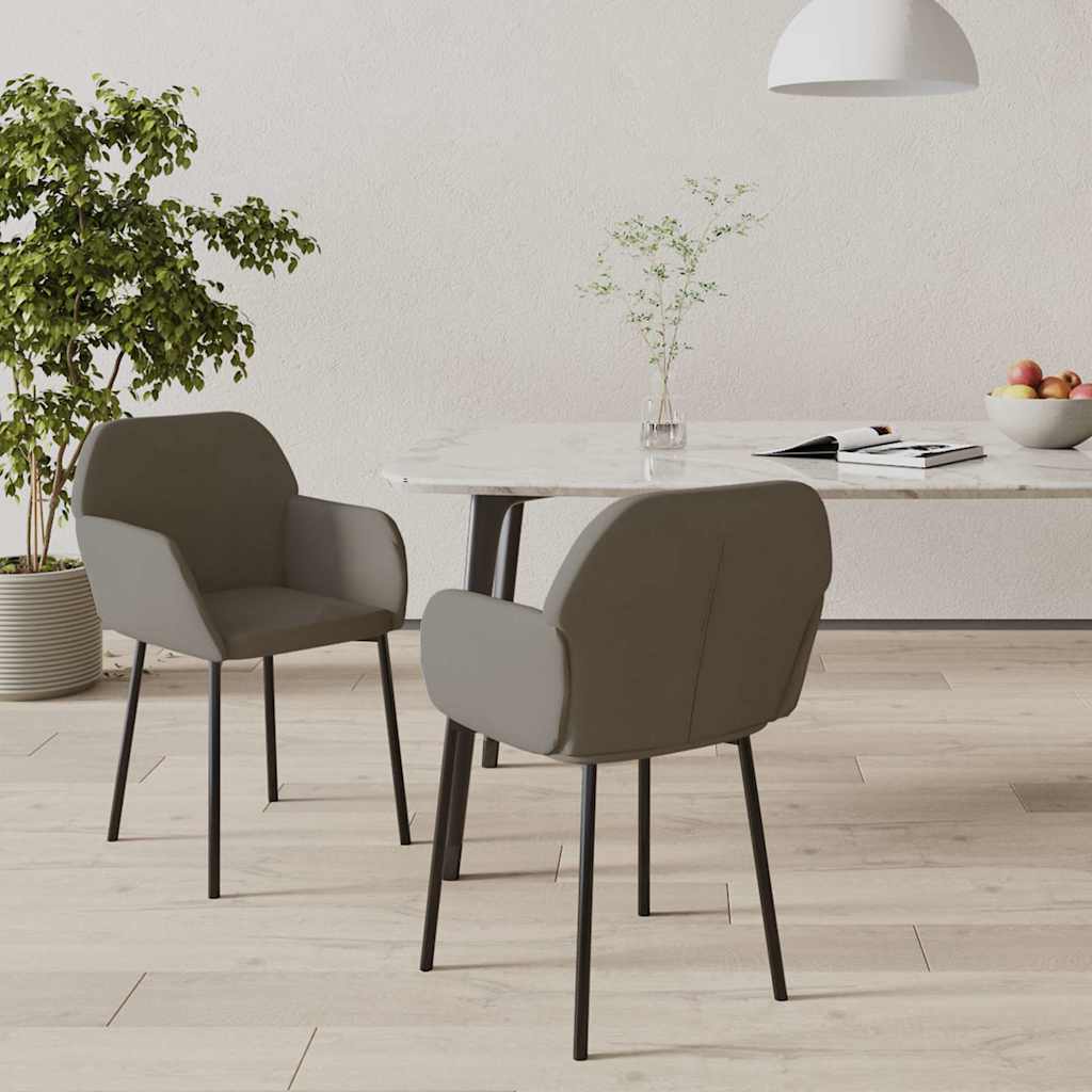 vidaXL krzes�a sto�owe, 2 szt., ciemnoszare, aksamitne