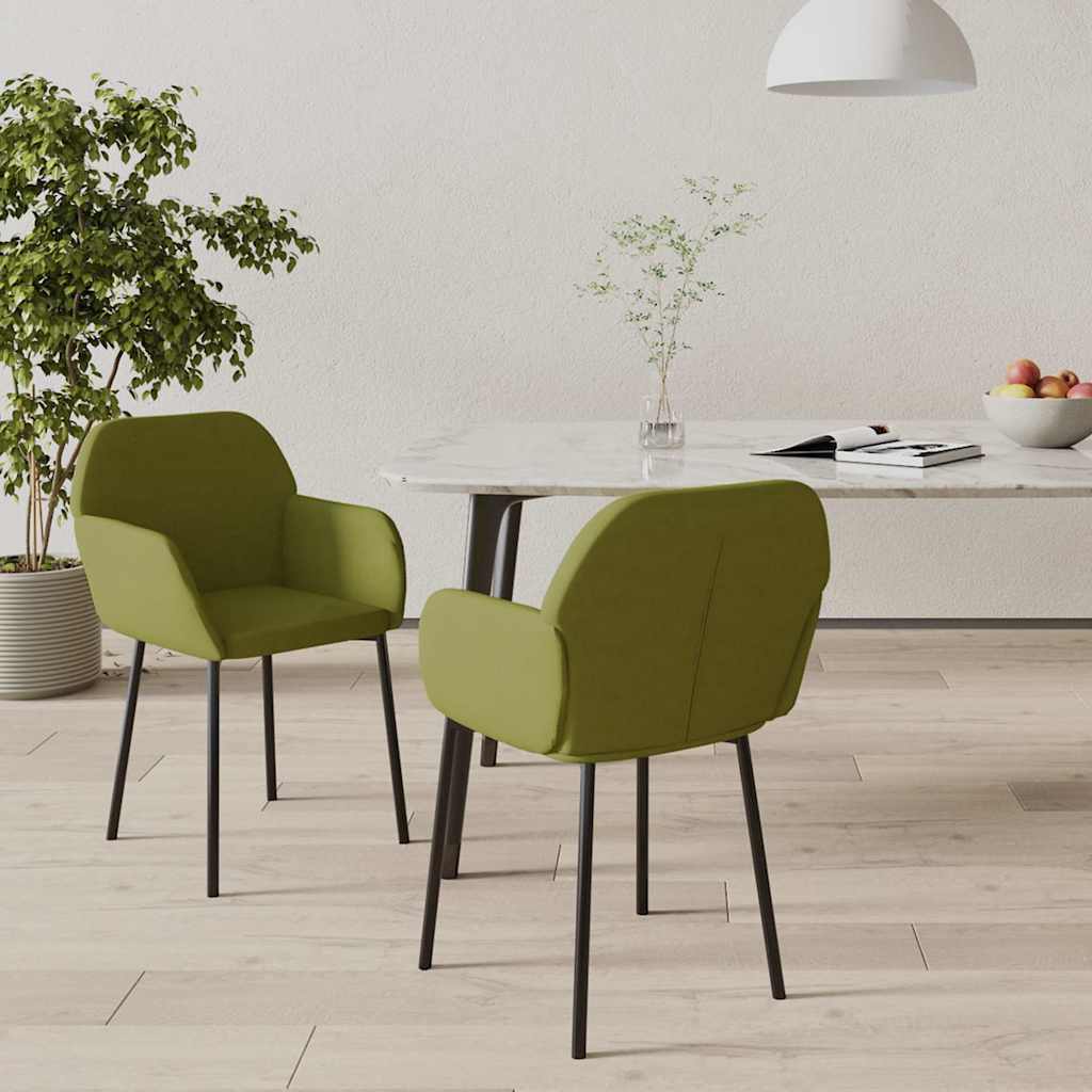 vidaXL Krzes�a sto�owe, 2 szt., jasnozielone, aksamitne