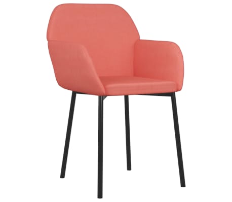 vidaXL 2 db rózsaszín bársony étkezőszék