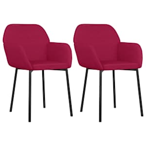 vidaXL s&ouml;&ouml;gitoolid 2 tk, veinipunane, samet