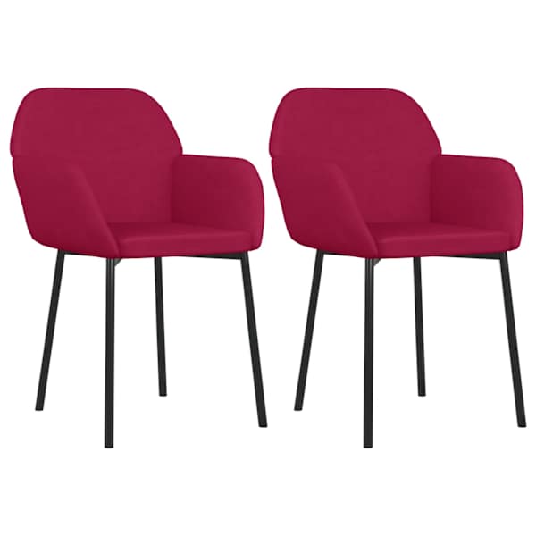 vidaXL s&ouml;&ouml;gitoolid 2 tk, veinipunane, samet