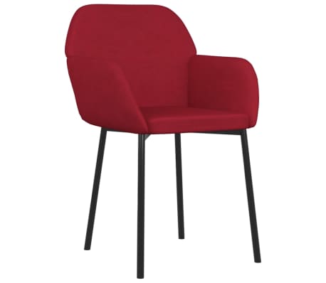 vidaXL Chaises à manger lot de 2 Rouge bordeaux Velours