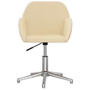 vidaXL Chaise pivotante de bureau Cr&egrave;me Tissu
