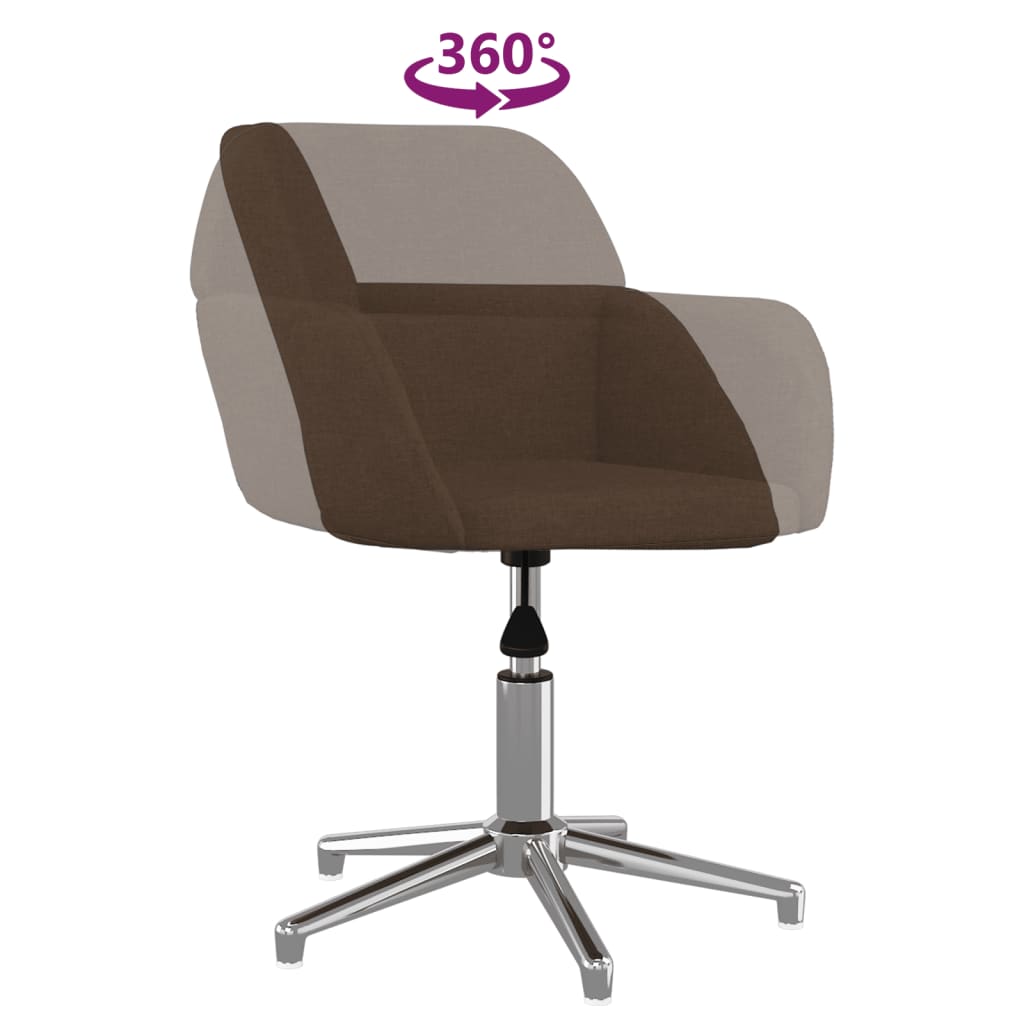 Otočná kancelářská židle hnědá textil