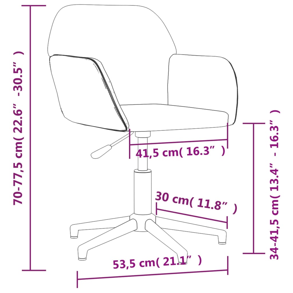 Okretna uredska stolica od tkanine smeđa