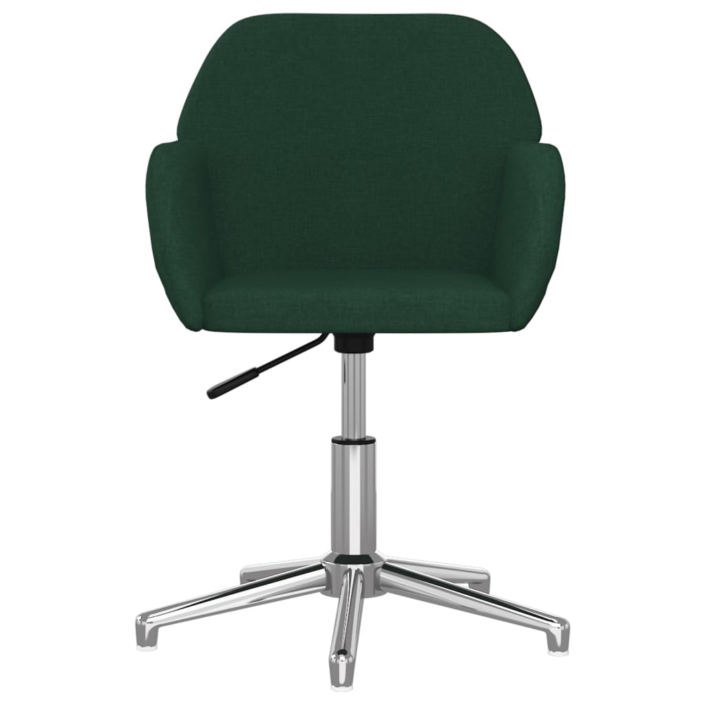 vidaXL Silla de oficina giratoria de tela verde oscuro