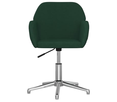 vidaXL Silla de oficina giratoria de tela verde oscuro