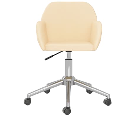 vidaXL Kantoorstoel draaibaar stof cr&egrave;mekleurig