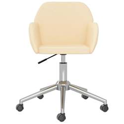vidaXL Cadeira de escrit&oacute;rio girat&oacute;ria tecido cor creme