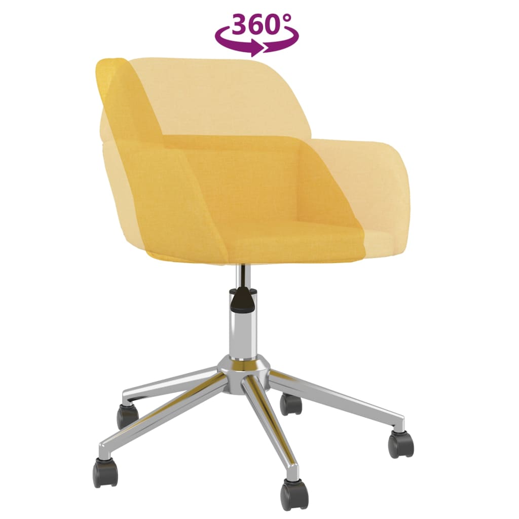 Scaun de birou pivotant, galben deschis, material textil