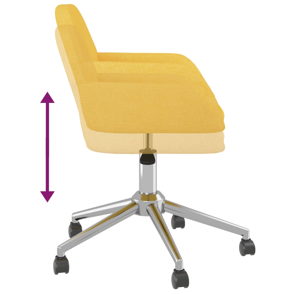 Scaun de birou pivotant, galben deschis, material textil