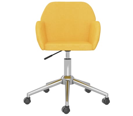 vidaXL Pasukama biuro kėdė, šviesiai geltonos spalvos, audinys