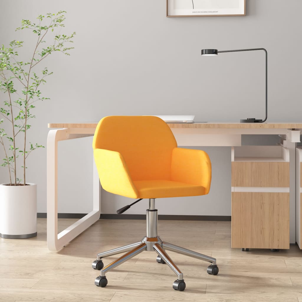 Otočná kancelářská židle tmavě žlutá textil