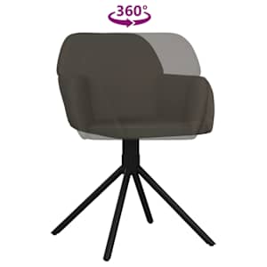 Otočné jídelní židle 2 ks tmavě šedé samet - obrázek 7