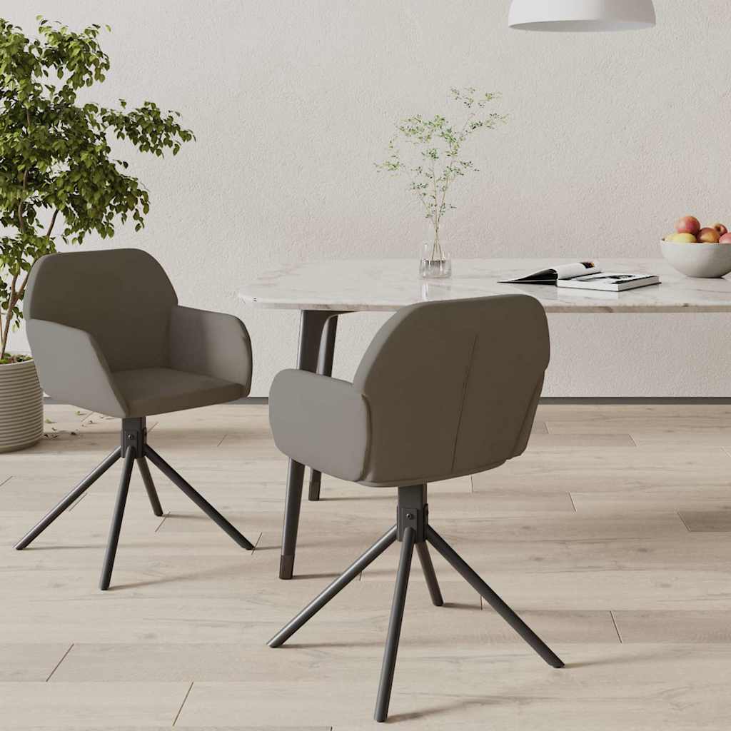vidaXL Obrotowe krzes�a sto�owe, 2 szt., ciemnoszare, aksamitne