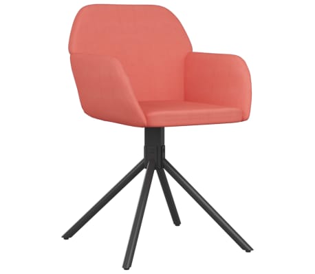 vidaXL grozāmi virtuves krēsli, 2 gab., rozā samts