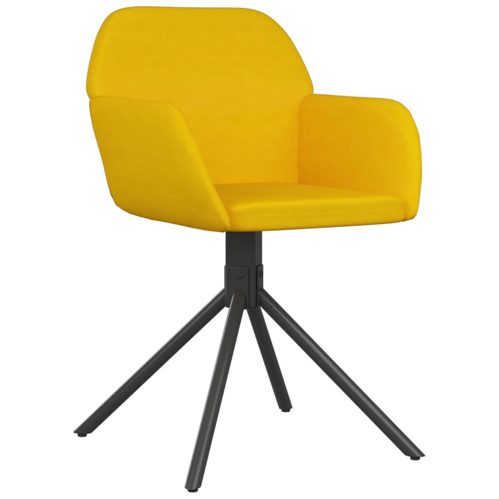 vidaXL Eetkamerstoelen draaibaar 2 st fluweel geel