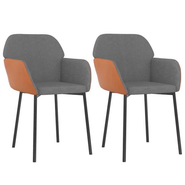 vidaXL s&ouml;&ouml;gitoolid 2 tk, helehall, kangas ja kunstnahk