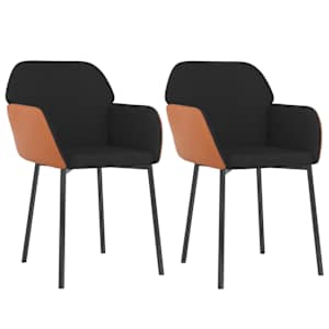 vidaXL s&ouml;&ouml;gitoolid 2 tk, must, kangas ja kunstnahk