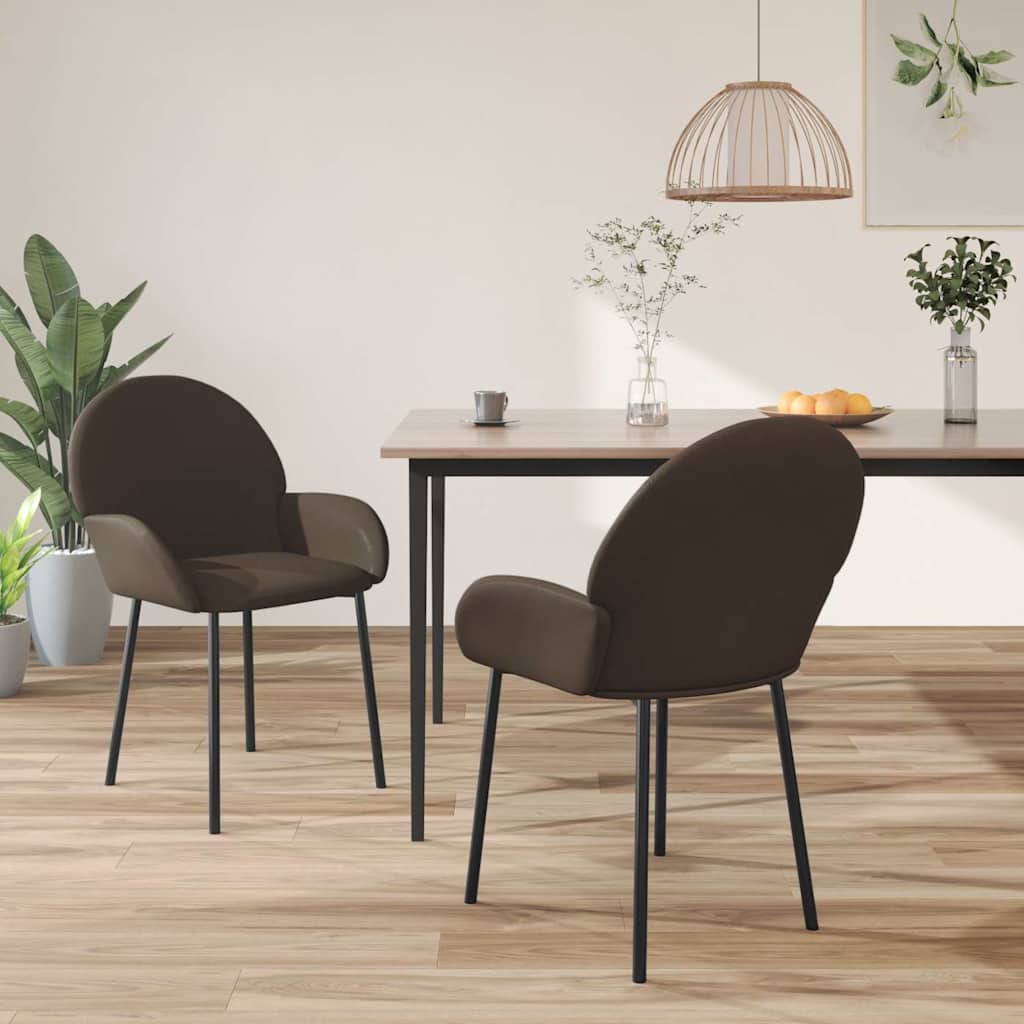 vidaXL Krzes�a sto�owe, 2 szt., br�zowe, obite sztuczn� sk�r�