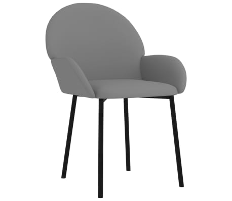 vidaXL Valgomojo kėdės, 2vnt., pilkos spalvos, dirbtinė oda