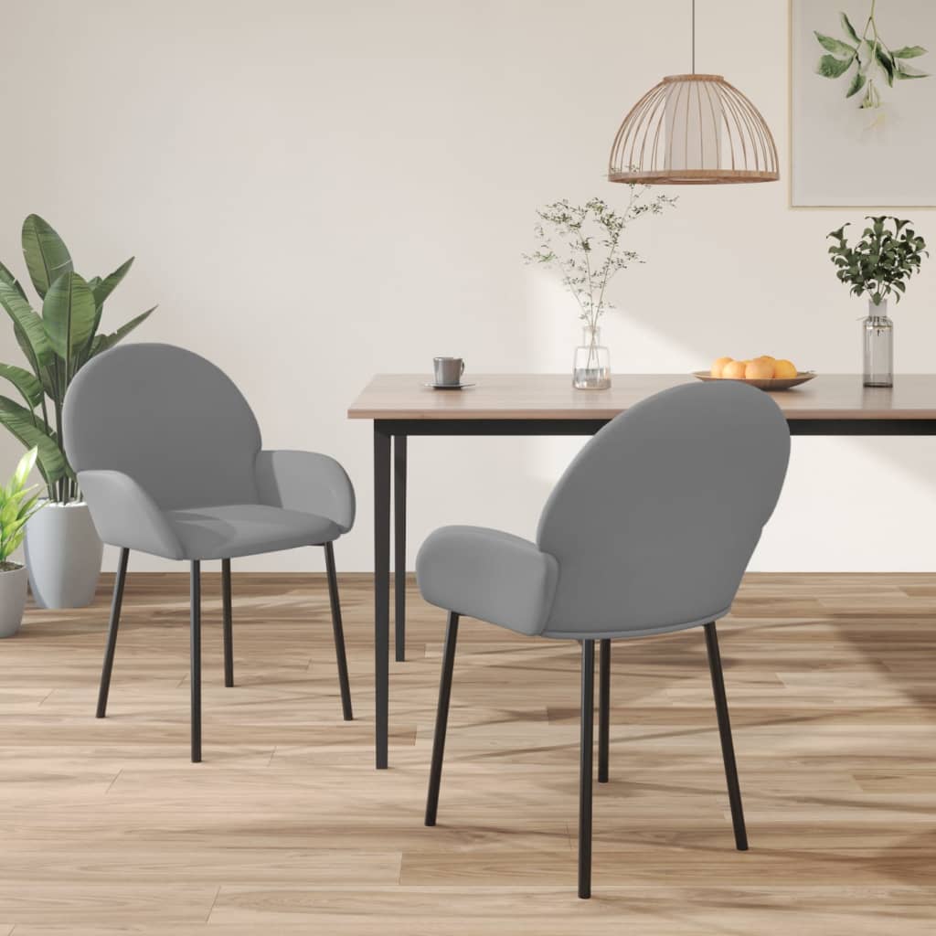 vidaXL Chaises de salle à manger 2 pcs Gris Similicuir