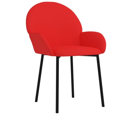 vidaXL Valgomojo kėdės, 2vnt., raudonos spalvos, dirbtinė oda